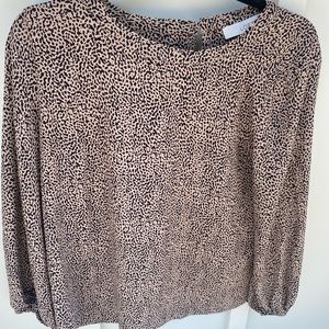 LOFT blouse-black and tan print. EUC size Small.